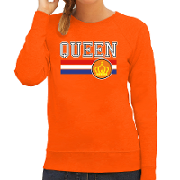 Queen sweater oranje voor dames   Koningsdag truien