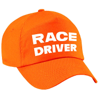 Race driver / auto coureur   verkleed petje   oranje   voor kinderen   Racing team baseball cap
