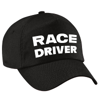 Race driver / auto coureur   verkleed petje   zwart   voor kinderen   Racing team baseball cap
