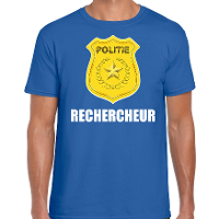 Rechercheur politie embleem carnaval t shirt blauw voor heren