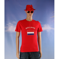 Bellatio Decorations Rood heren t shirt met de vlag van Nederland