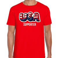 Rood t shirt usa / Amerika supporter EK/ WK voor heren