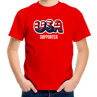 Rood t shirt usa / Amerika supporter EK/ WK voor kinderen