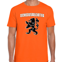Scheidsrechter met leeuw oranje t shirt Holland / Nederland supporter EK/ WK voor heren
