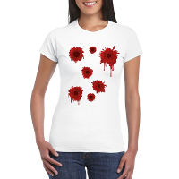 Schotwonden t shirt wit dames