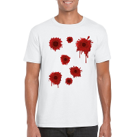 Schotwonden t shirt wit heren