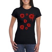 Schotwonden t shirt zwart dames