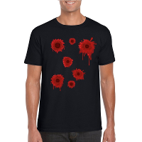 Schotwonden t shirt zwart heren