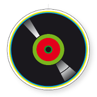 Seventies/eighties muziek decoratie  disco thema   lp/vinylplaat   D28 cm   karton