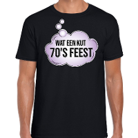 Seventies party / wat een kut 70s feest shirt zwart voor heren