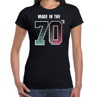 Seventies t shirt / shirt made in the 70s / geboren in de jaren 70 zwart voor dames