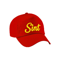 Sint verkleed pet   rood   voor volwassenen   rode baseball cap Sinterklaas