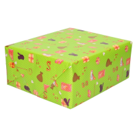 Sinterklaas inpakpapier/cadeaupapier print groen 2.5 X 0.7 Meter