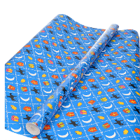 Sinterklaas inpakpapier/cadeaupapier   XL   print blauw   2.5 X 0.7 Meter