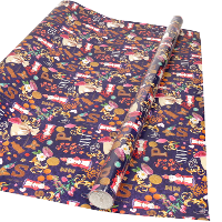 Sinterklaas inpakpapier/cadeaupapier   XL   print paars   2.5 X 0.7 Meter