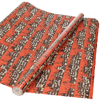 Sinterklaas inpakpapier/cadeaupapier   XL   print rood   2.5 X 0.7 Meter