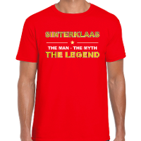 Sinterklaas t shirt / the man / the myth / the legend rood voor heren