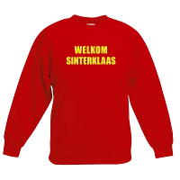 Sinterklaas trui   sweater   rood   Welkom Sinterklaas   voor kinderen