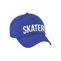 Skater tekst   baseballcap   petje   blauw   voor kinderen   stoer