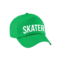 Skater tekst   baseballcap   petje   groen   voor kinderen   stoer