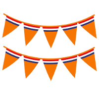 Bellatio decorations Slinger   Oranje Holland vlaggenlijn met Nederlandse vlag   10 meter