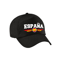 Spanje / Espana landen supporters pet   baseball cap   zwart   volwassenen