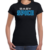 Spicy girls t shirt dames   baby spice   blauw   carnaval/90s party themafeest