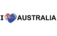 Sticker   I love Australia   19 x 4 cm   australi?   Landenthema