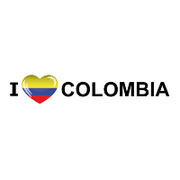 Sticker   I love Colombia   19 x 4 cm   colombia   landenthema