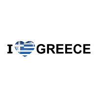 Sticker   I love Greece   19 x 4 cm   griekenland   landenthema