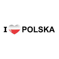 Sticker   I love Polska   19 x 4 cm   Polen   landenthema