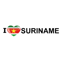 Sticker   I love Suriname   19 x 4 cm   Suriname   landenthema