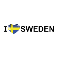 Sticker   I love Sweden   19 x 4 cm   Zweden   landenthema