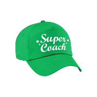 Super coach   cadeau petje   baseballcap   groen   voor volwassenen   sport outfit