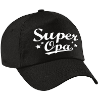 Super opa Cadeau Pet   baseball cap   zwart   voor heren   kado voor opa   vaderdag