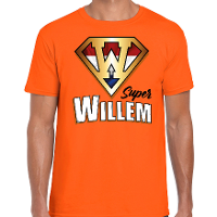Super Willem t shirt oranje voor heren   Koningsdag shirts