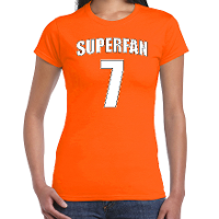 Superfan nummer 7 oranje t shirt Holland / Nederland supporter EK/ WK voor dames