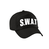 SWAT team politie agent verkleed petje   baseballcap   zwart   voor kinderen   verkleden