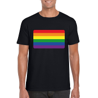 T shirt met Regenboog vlag zwart heren