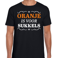 T shirt Oranje is voor sukkels zwart heren