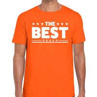 The Best tekst t shirt oranje heren
