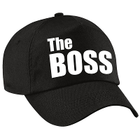 The Boss tekst petje   baseballcap   zwart   voor heren   De Baas   Chef   Leider