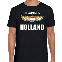 The winner is Holland / Nederland t shirt zwart voor heren