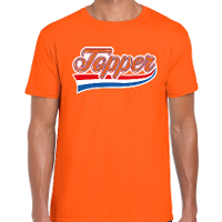 Topper sierlijke wimpel t shirt oranje voor heren   EK/WK   Koningsdag shirts