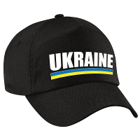 Ukraine supporter pet   baseball cap   vlag Oekraine   zwart   volwassenen