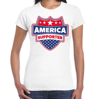 USA Amerika supporters t shirt   wit   voor dames   USA America   landen shirts   kleding   sport
