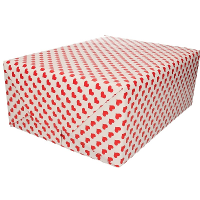 Valentijn inpakpapier / cadeaupapier   Rode hartjes print   200 x 70 cm   op rol   Love thema