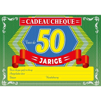 Verjaardag cadeau cheque 50 jaar A4 formaat   verjaardag   feestartikelen