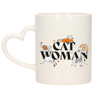 Verjaardag cadeau koffie/thee mok   hartjes oor   Cat Women   300 ml   keramiek