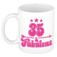 Verjaardag cadeau mok 35 jaar   geweldig   roze   300 ml   Keramiek